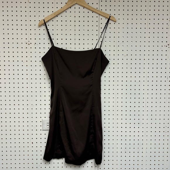 Sunday Best Chocolate Satin Dress - Picture 2 of 6